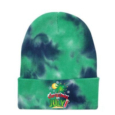 Funny Christmas in July Summer Beach Vacation Xmas Tie Dye 12in Knit Beanie