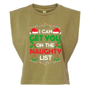 Funny Christmas I Can Get You On Naughty List Gift Garment-Dyed Women's Muscle Tee