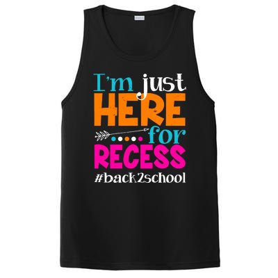 Funny Cute I'm Just Here For Recess #Back 2 School PosiCharge Competitor Tank