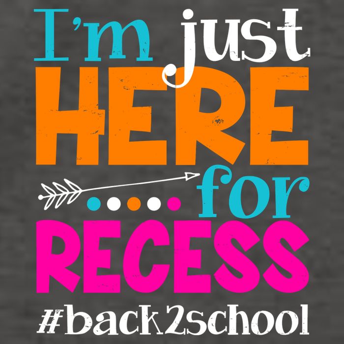 Funny Cute I'm Just Here For Recess #Back 2 School Vector Backpack