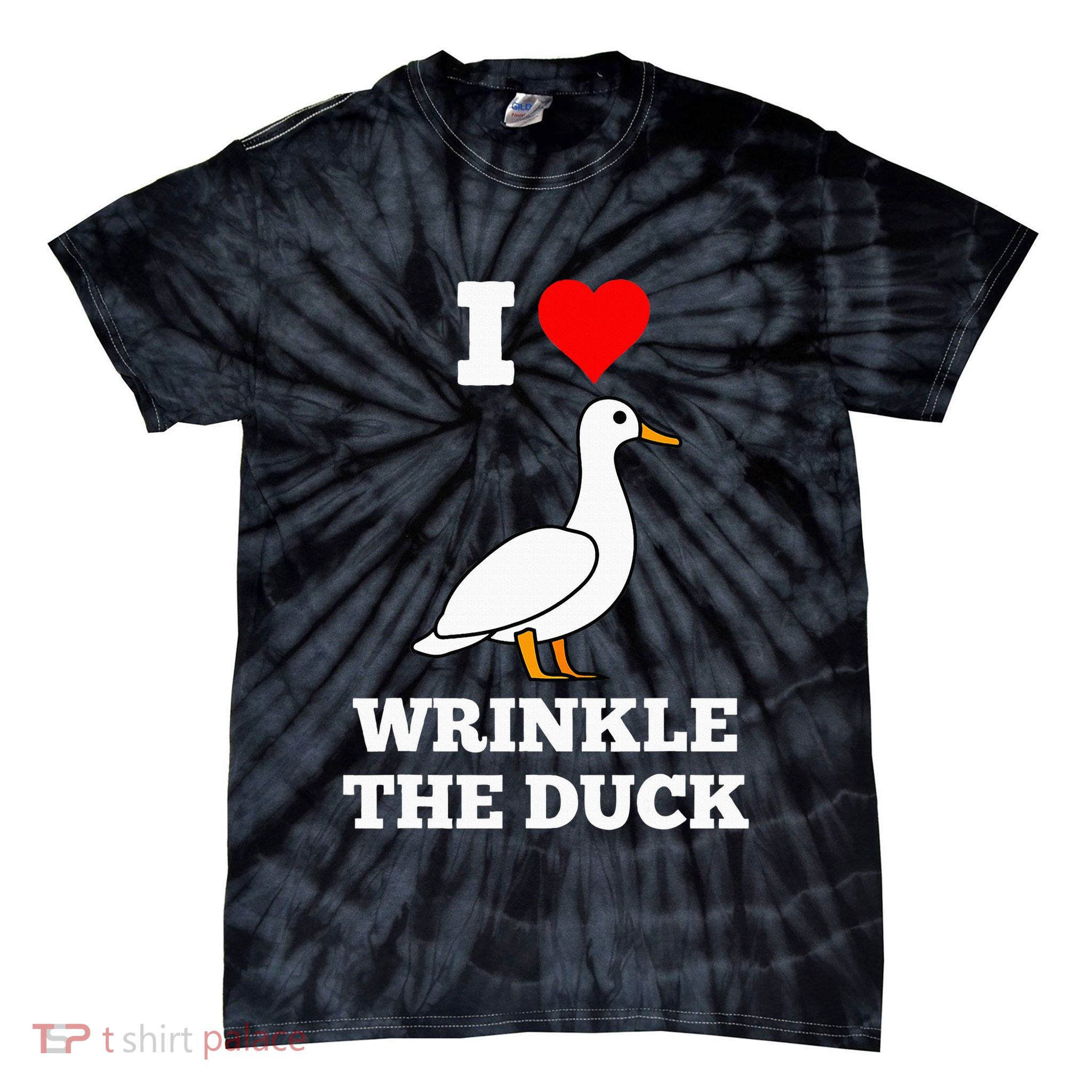 Funny Cute I Love Heart Wrinkle The Duck Tie-Dye T-Shirt