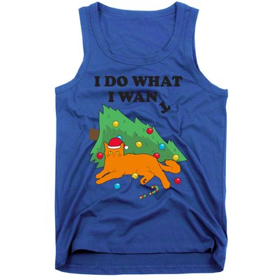 Funny Cat I Do What I Want Christmas Graphic Gift Tank Top