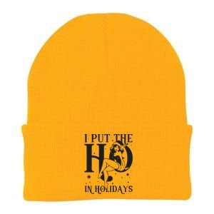 Funny Christmas I Put The Ho In Holidays Pin Up Girl Knit Cap Winter Beanie