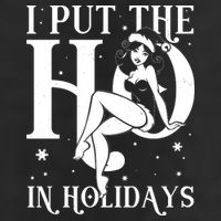 Funny Christmas I Put The Ho In Holidays Pin Up Girl Beanie