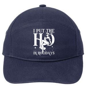 Funny Christmas I Put The Ho In Holidays Pin Up Girl 7-Panel Snapback Hat