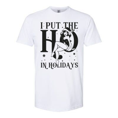 Funny Christmas I Put The Ho In Holidays Pin Up Girl Softstyle® CVC T-Shirt