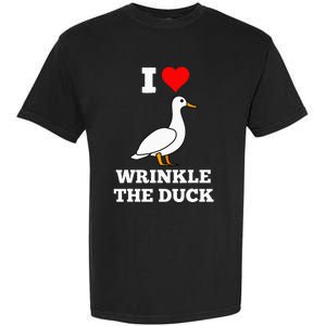 Funny Cute I Love Heart Wrinkle The Duck Garment-Dyed Heavyweight T-Shirt