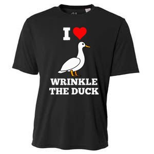 Funny Cute I Love Heart Wrinkle The Duck Cooling Performance Crew T-Shirt