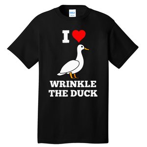 Funny Cute I Love Heart Wrinkle The Duck Tall T-Shirt