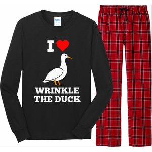 Funny Cute I Love Heart Wrinkle The Duck Long Sleeve Pajama Set