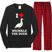 Funny Cute I Love Heart Wrinkle The Duck Long Sleeve Pajama Set