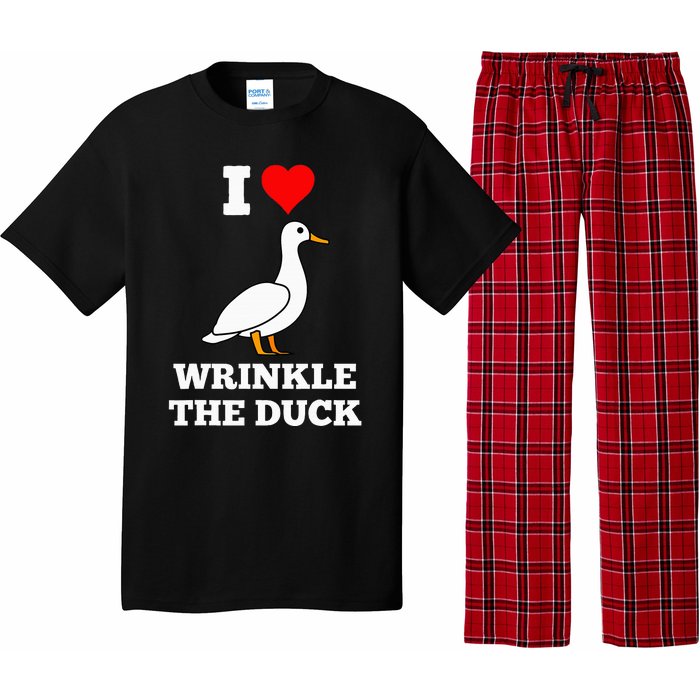 Funny Cute I Love Heart Wrinkle The Duck Pajama Set