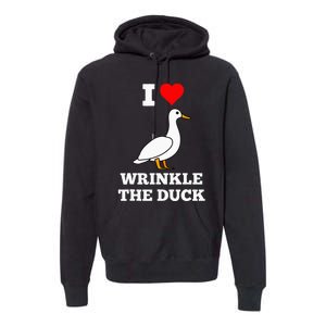 Funny Cute I Love Heart Wrinkle The Duck Premium Hoodie