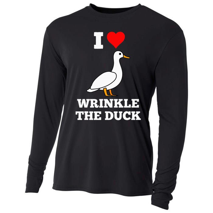 Funny Cute I Love Heart Wrinkle The Duck Cooling Performance Long Sleeve Crew