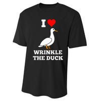 Funny Cute I Love Heart Wrinkle The Duck Performance Sprint T-Shirt