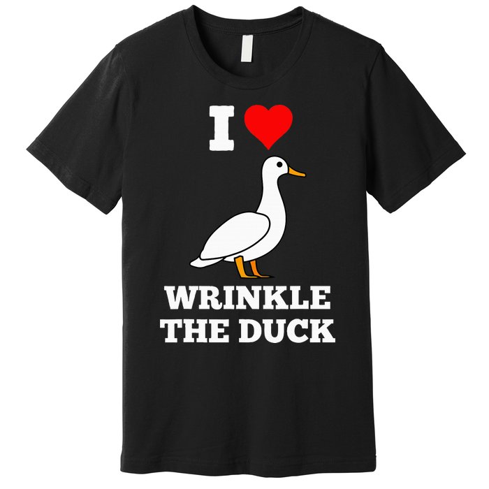 Funny Cute I Love Heart Wrinkle The Duck Premium T-Shirt