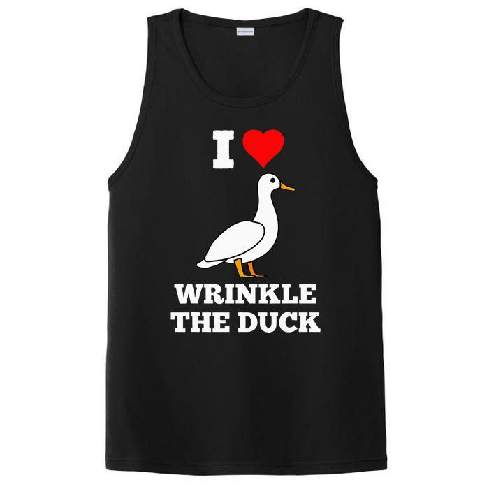 Funny Cute I Love Heart Wrinkle The Duck PosiCharge Competitor Tank