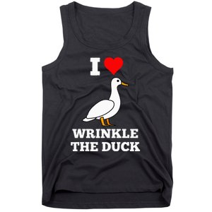 Funny Cute I Love Heart Wrinkle The Duck Tank Top