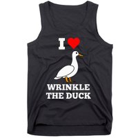 Funny Cute I Love Heart Wrinkle The Duck Tank Top