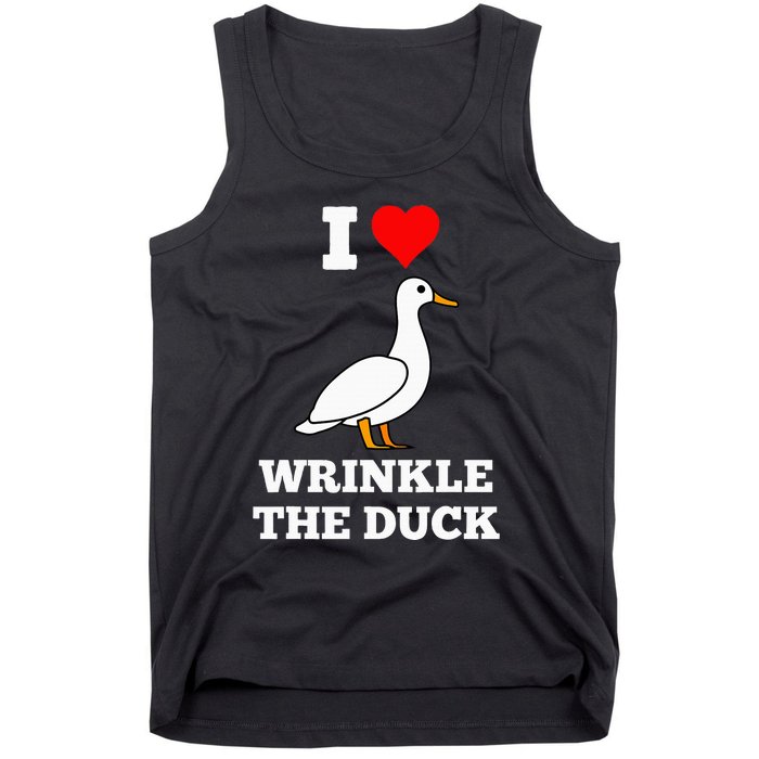 Funny Cute I Love Heart Wrinkle The Duck Tank Top