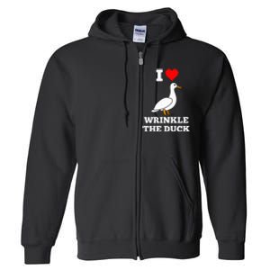 Funny Cute I Love Heart Wrinkle The Duck Full Zip Hoodie