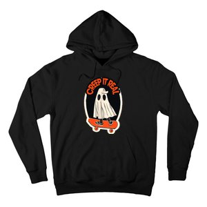 Funny Creep It Real Skateboarding Ghost Halloween Boo Spooky Hoodie