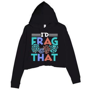 Fish Corals I'd Frag That Reef Funny  Crop Fleece Hoodie