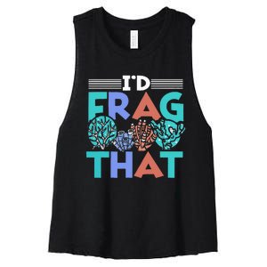 Fish Corals I'd Frag That Reef Funny  Women's Racerback Cropped Tank