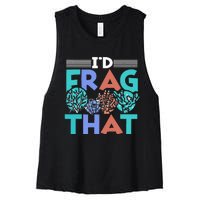 Fish Corals I'd Frag That Reef Funny  Women's Racerback Cropped Tank