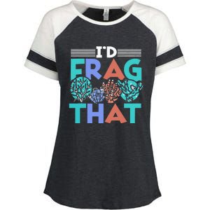 Fish Corals I'd Frag That Reef Funny  Enza Ladies Jersey Colorblock Tee