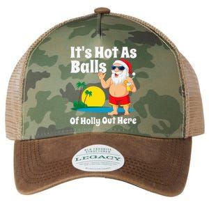 Funny Christmas In July Hot As Balls Santa Summer Party Gift Legacy Tie Dye Trucker Hat