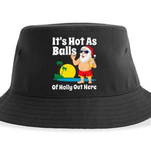 Funny Christmas In July Hot As Balls Santa Summer Party Gift Sustainable Bucket Hat