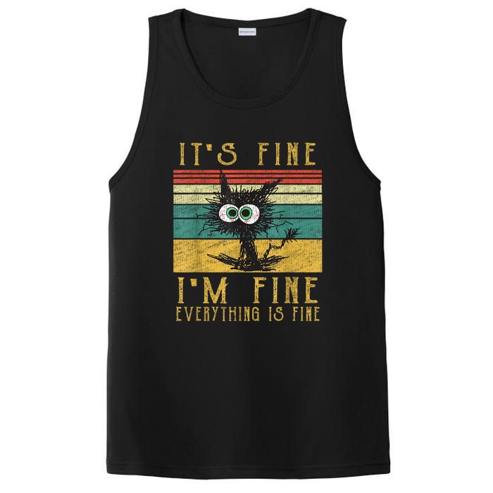 Funny Cat Its Fine Im Fine Everything Is Fine Cat PosiCharge Competitor Tank