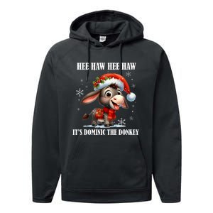 Funny Christmas Italian Christmas Donkey Dominic The Donkey Performance Fleece Hoodie