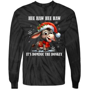 Funny Christmas Italian Christmas Donkey Dominic The Donkey Tie-Dye Long Sleeve Shirt