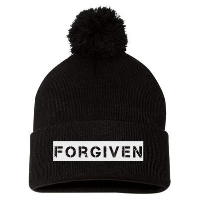 Forgiven Christian Inspirational Design For Men Women Pom Pom 12in Knit Beanie