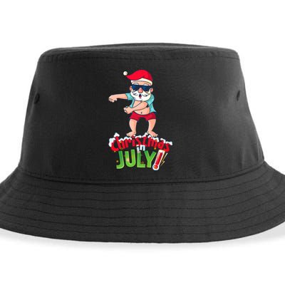 Funny Christmas In July Summer Dabbing Santa Xmas Sustainable Bucket Hat