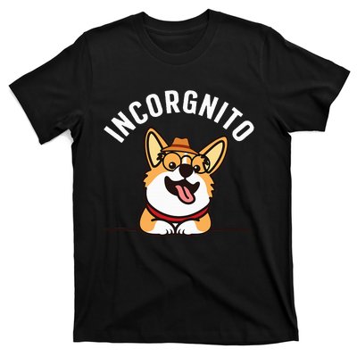 Funny Corgi Incorgnito Art For Corgi Dog Lovers T-Shirt