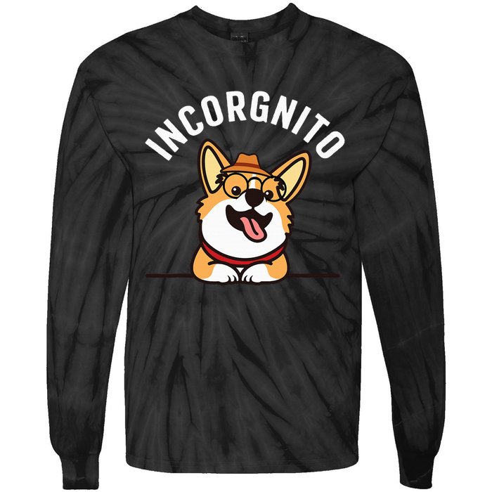 Funny Corgi Incorgnito Art For Corgi Dog Lovers Tie-Dye Long Sleeve Shirt