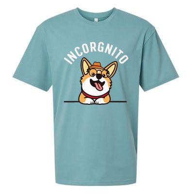 Funny Corgi Incorgnito Art For Corgi Dog Lovers Sueded Cloud Jersey T-Shirt