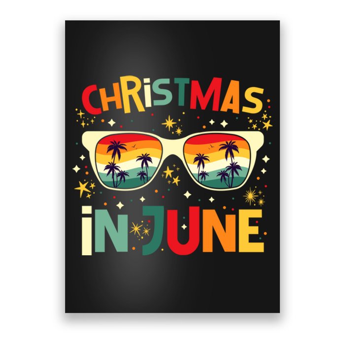 Funny Christmas In June Summer Vacation Beach Party Xmas Poster