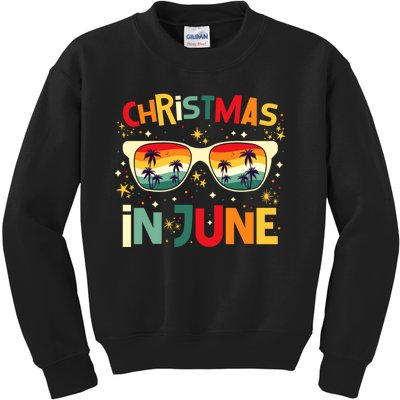 Funny Christmas In June Summer Vacation Beach Party Xmas Kids Sweatshirt