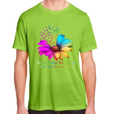 Fight Cancer In All Color Spread The Hope Find A Cure P.Ink Gift Adult ChromaSoft Performance T-Shirt