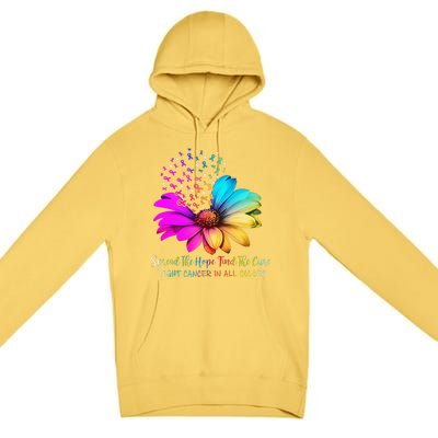 Fight Cancer In All Color Spread The Hope Find A Cure P.Ink Gift Premium Pullover Hoodie