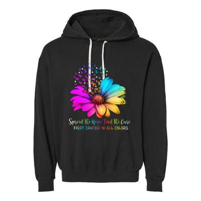 Fight Cancer In All Color Spread The Hope Find A Cure P.Ink Gift Garment-Dyed Fleece Hoodie