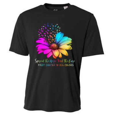 Fight Cancer In All Color Spread The Hope Find A Cure P.Ink Gift Cooling Performance Crew T-Shirt