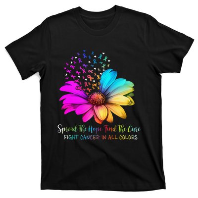 Fight Cancer In All Color Spread The Hope Find A Cure P.Ink Gift T-Shirt