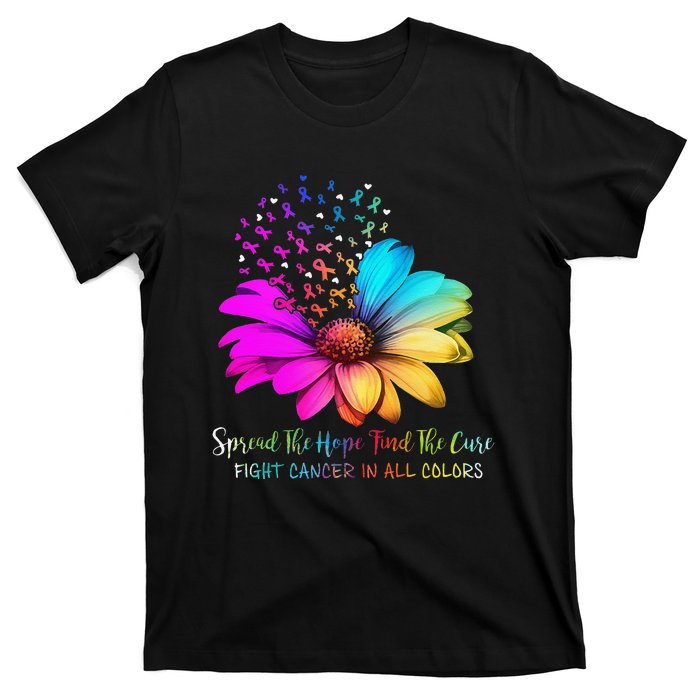 Fight Cancer In All Color Spread The Hope Find A Cure P.Ink Gift T-Shirt