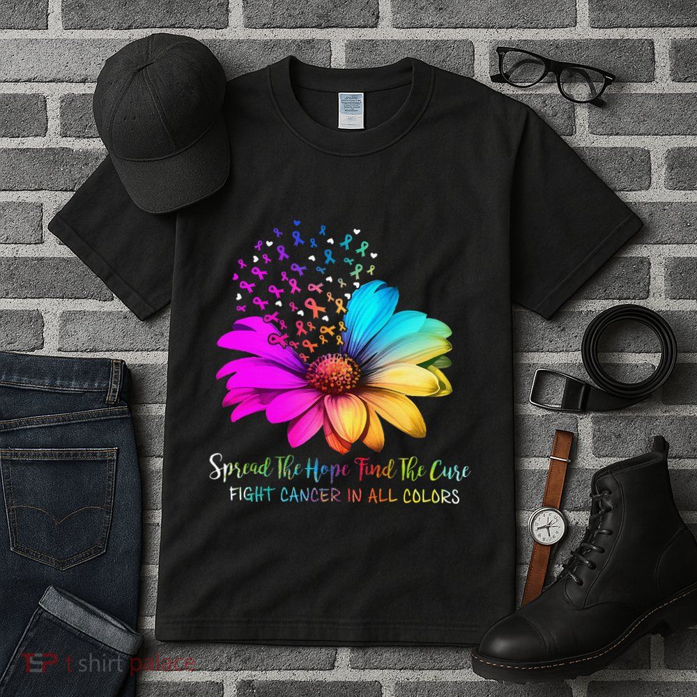 Fight Cancer In All Color Spread The Hope Find A Cure P.Ink Gift Tall T-Shirt