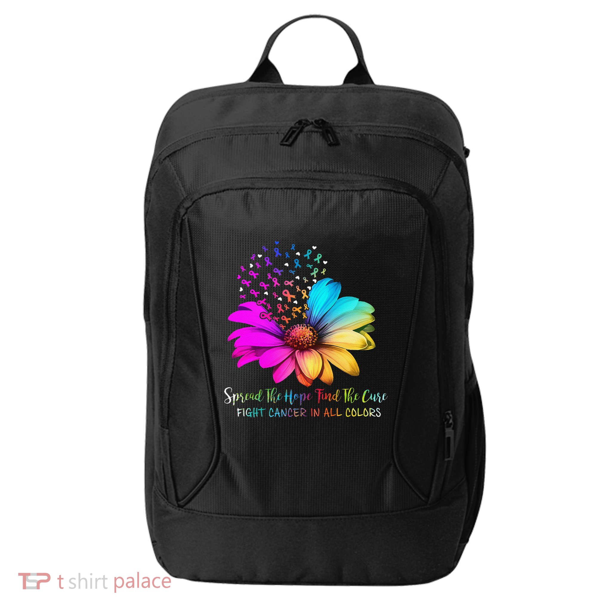 Fight Cancer In All Color Spread The Hope Find A Cure P.Ink Gift City Backpack